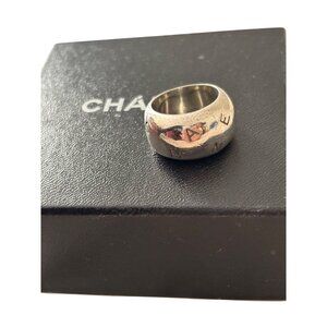Chanel Silver Ring With Box & Authenticity Certificate